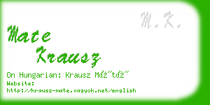 mate krausz business card